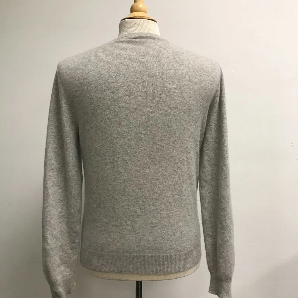 J Crew gray heather v neck cashmere sweater M classic